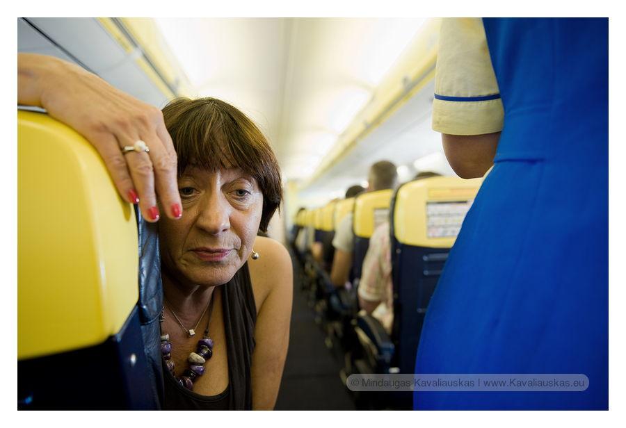 travel'AIR. Former member of the Lithuanian Parliament onboard a flight from Vilnius to Catalonia speaking about corruption. 2011