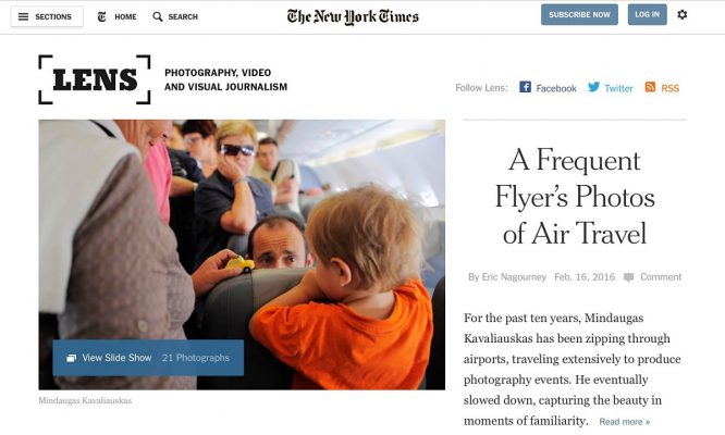 M.Kavaliausko fotografijas apie keliones lėktuvu publikavo New York Times LENS
